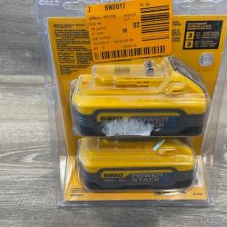 AS-IS DEWALT 20V MAX XR POWERSTACK Lithium-Ion 5.0Ah Battery (2 -Pack)