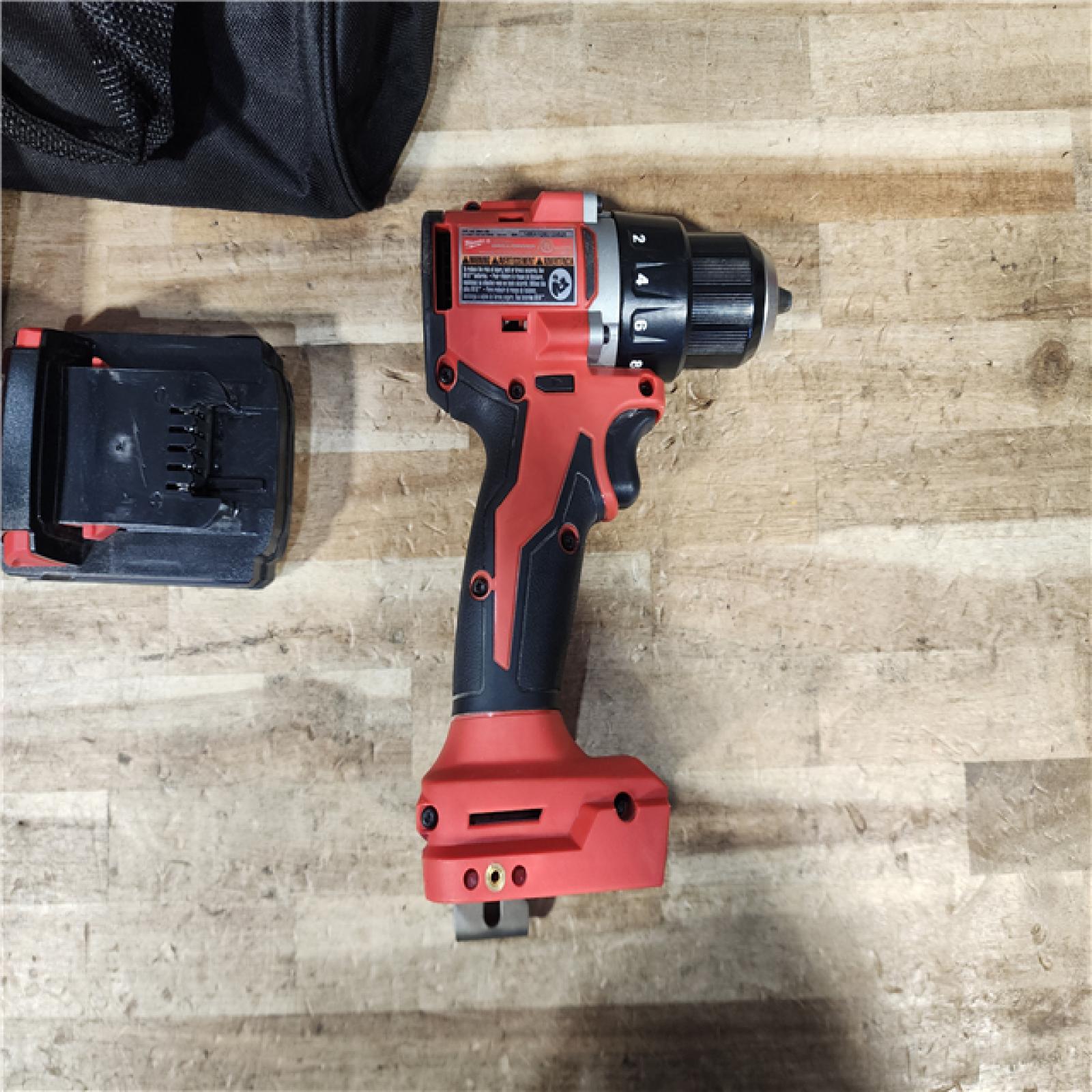 HOUSTON LOCATION - AS - IS Milwaukee 18V Lithium-Ion Brushless Cordless 1/2 in. Compact Drill/Driver with kit