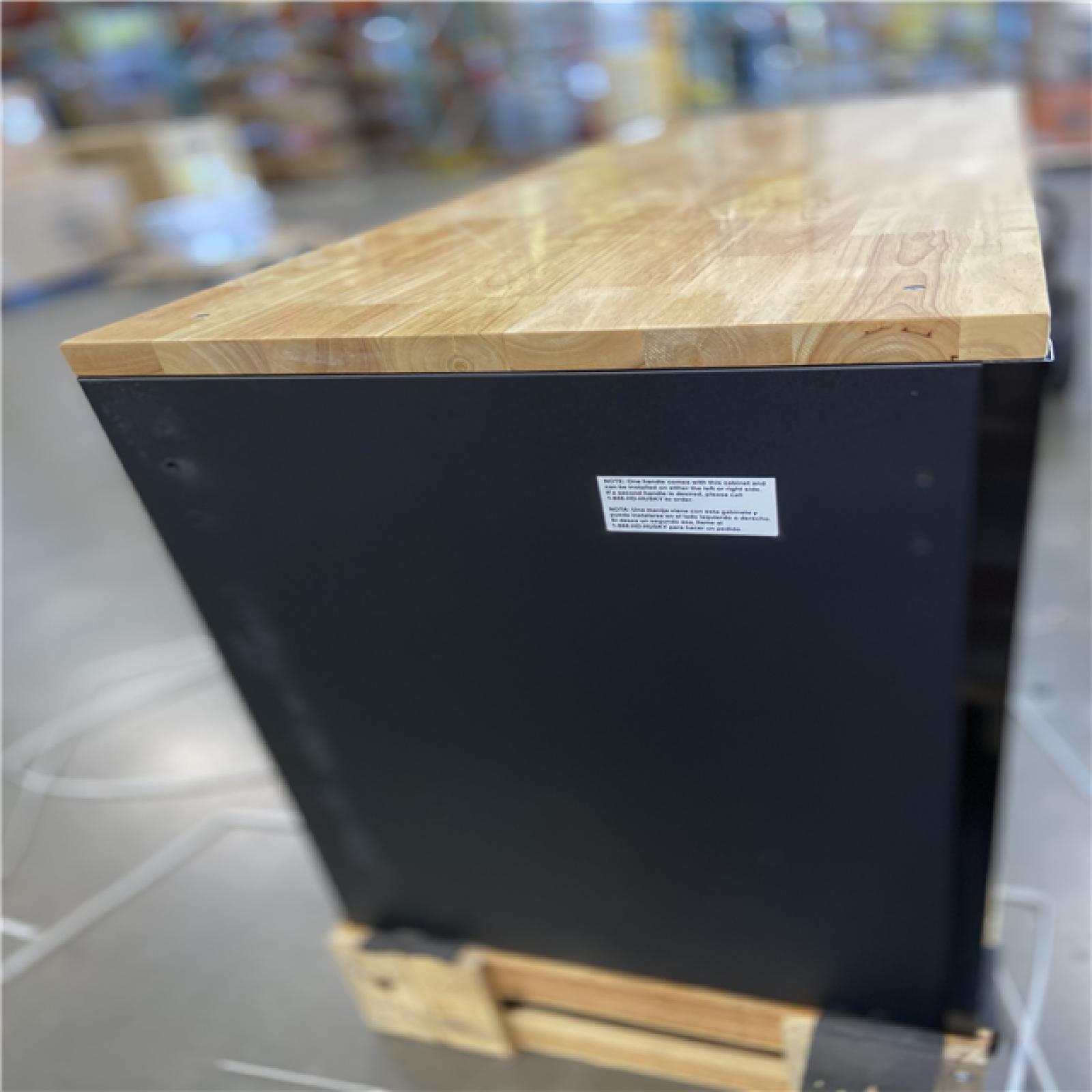 DALLAS LOCATION - Husky 61 in. W x 23 in. D Heavy Duty 15-Drawer Mobile Workbench Tool Chest with Solid Wood Top in Matte Black