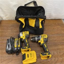 AS-IS DEWALT 20V MAX XR Hammer Drill and ATOMIC Impact Driver 2 Tool Cordless Combo Kit with (2) 4.0Ah Batteries, Charger, and Bag