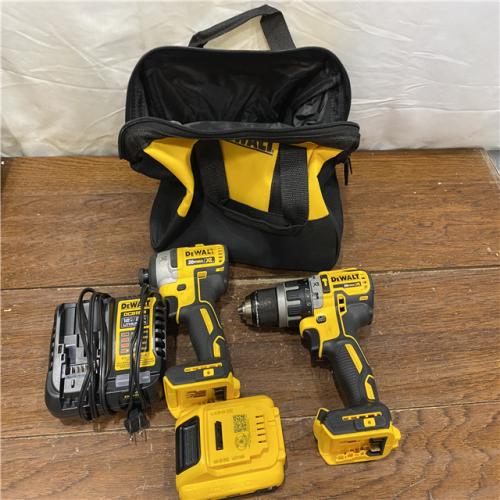 AS-IS DEWALT 20V MAX XR Hammer Drill and ATOMIC Impact Driver 2 Tool Cordless Combo Kit with (2) 4.0Ah Batteries, Charger, and Bag