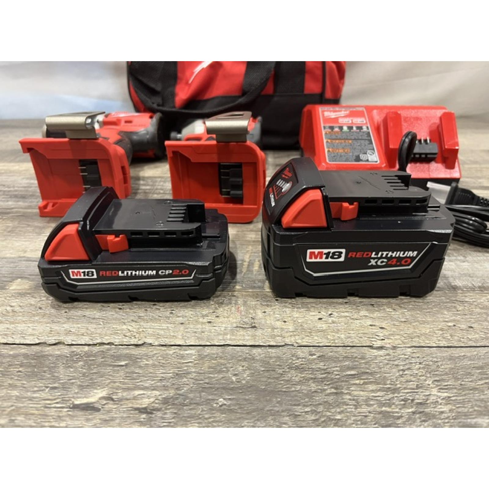 AS-IS Milwaukee 18-Volt Lithium-Ion Brushless Cordless Compact Hammer Drill/Impact Combo Kit