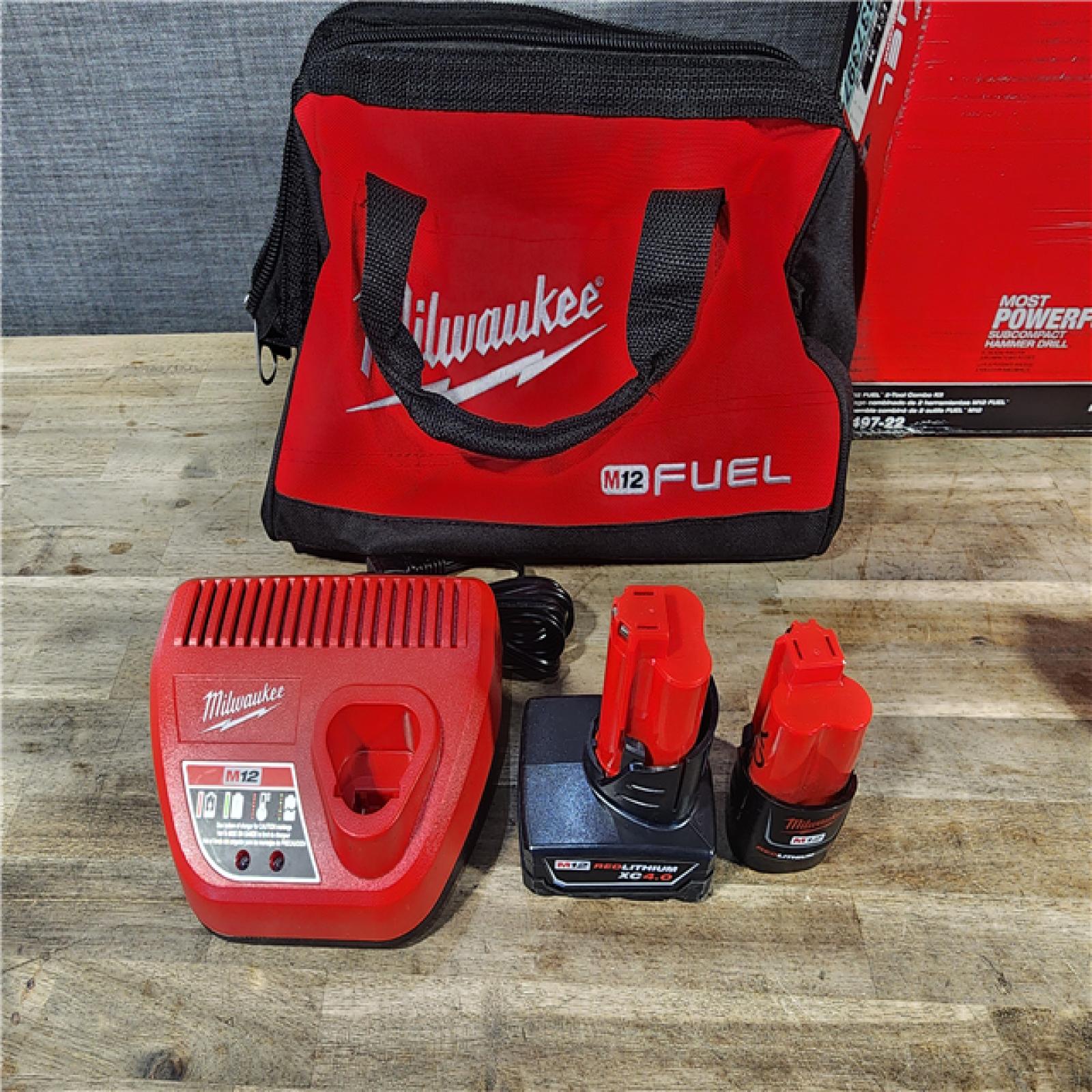 HOUSTON LOCATION - AS-IS Milwaukee 3497-22 12V Brushless Hammer Drill and Impact Driver Combo Kit