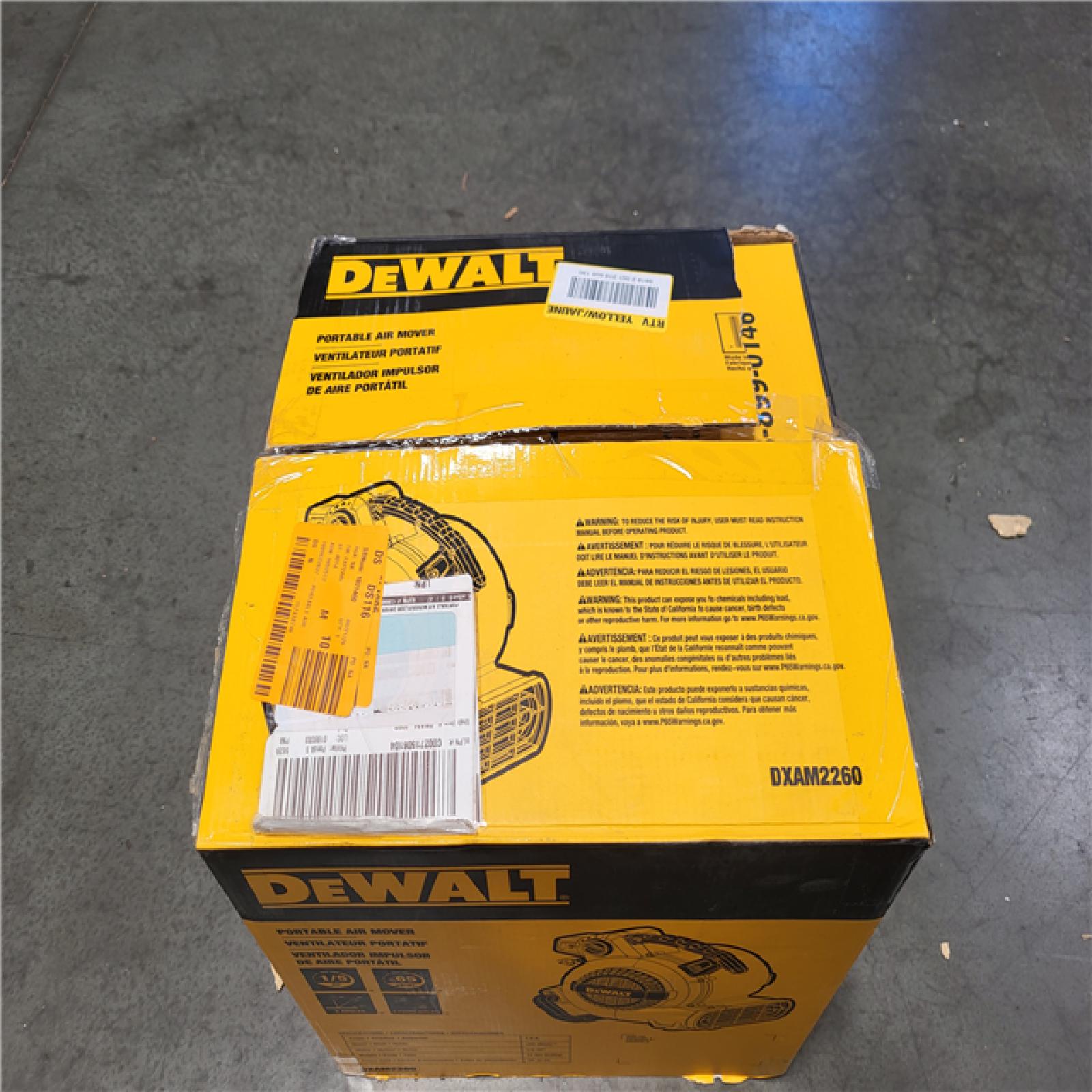 CALIFORNIA AS-IS LIKE NEW DEWALT PORTABLE AIR MOVER