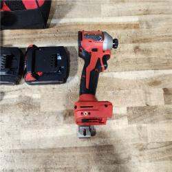 HOUSTON LOCATION - AS - IS Milwaukee 18V Lithium-Ion Brushless Cordless 1/4 in. Impact Driver Kit