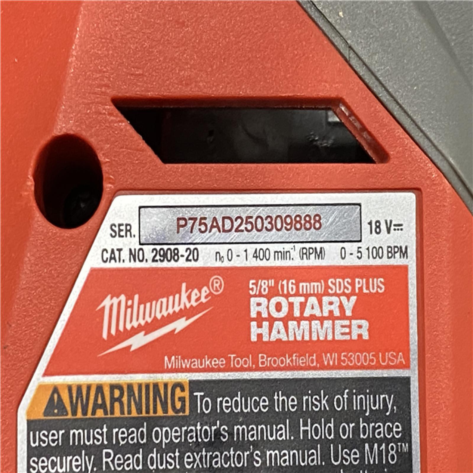 AS-IS Milwaukee FUEL 18V Lithium-Ion Brushless Cordless 5/8 in. SDS-Plus Rotary Hammer (Tool-Only)