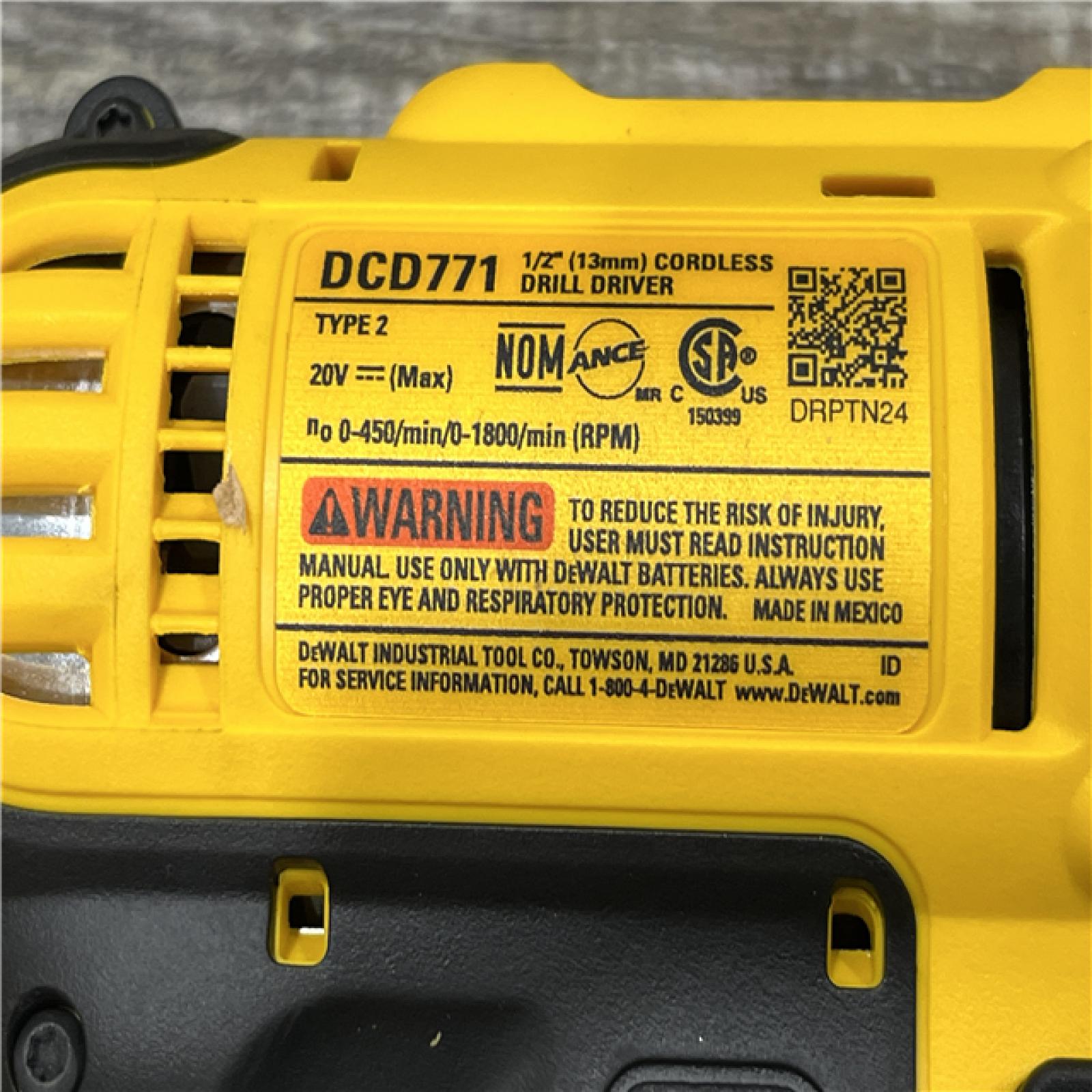 AS-IS DEWALT 20V MAX Cordless 1/2 in. Drill/Driver Kit