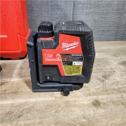 HOUSTON LOCATION - AS-IS Milwaukee-3522-21 Green Beam Laser Cross Line Plumb Point USB Rechargeable