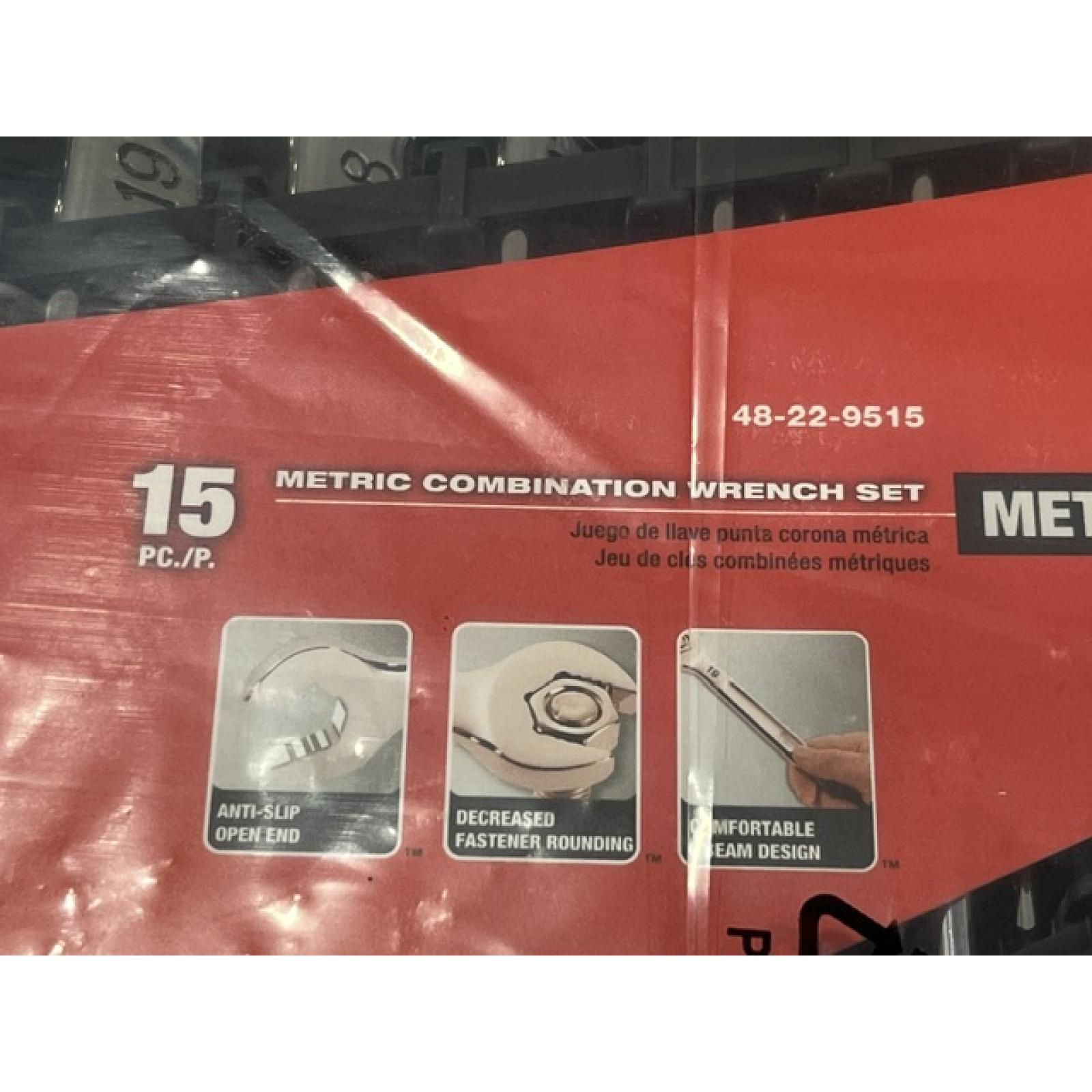 NEW - Milwaukee Combination Metric Wrench Mechanics Tool Set (15-Piece)