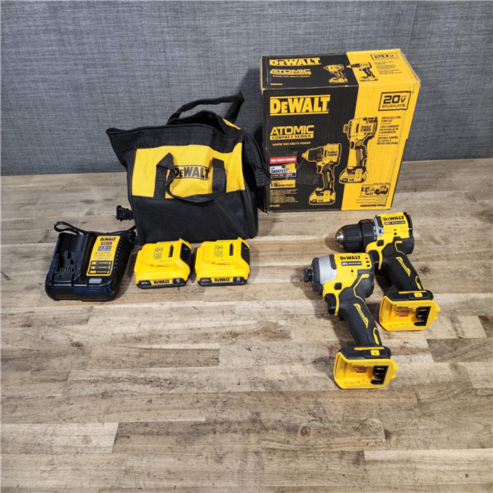 HOUSTON LOCATION - AS-IS DEWALT ATOMIC 20-Volt MAX Lithium-Ion Cordless Combo (2-Tool) Kit