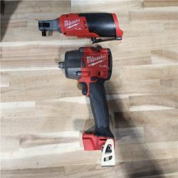 HOUSTON LOCATION - AS-IS Milwaukee FUEL 18V Cordless Mid Torque 1/2 in. Impact Wrench w/ M12 FUEL 3/8 in. Ratchet & Battery/Charger Combo Kit