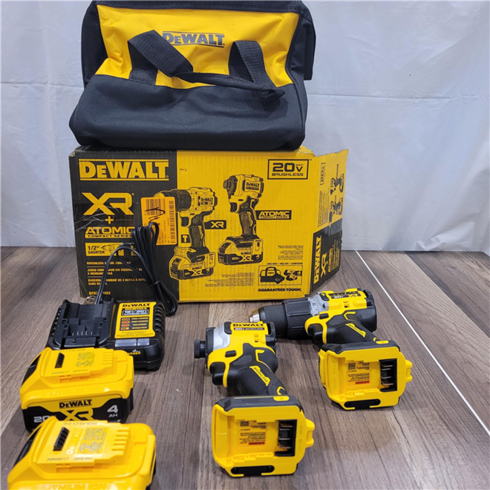 GOOD DEWALT 20V MAX XR Hammer Drill and ATOMIC Impact Driver 2 Tool Cordless Combo Kit with (2) 4.0Ah Batteries, Charger, and Bag