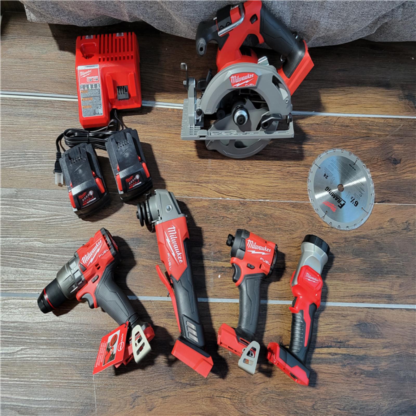 CALIFORNIA NEW MILWAUKEE M18 5-TOOL COMBO KIT (2 BATTERIES, 1 CHARGER, AND BAG INCLUDED)