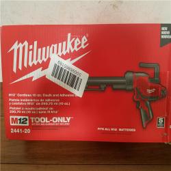 California NEW Milwaukee M12 Cordless 10 oz. Caulk & Adhesive Gun (Tool Only)