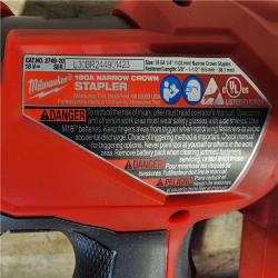 HOUSTON LOCATION - AS-IS MILWAUKEE FUEL 18-Volt Lithium-Ion Brushless Cordless 18-Gauge 1/4 in. Narrow Crown Stapler (Tool-Only)