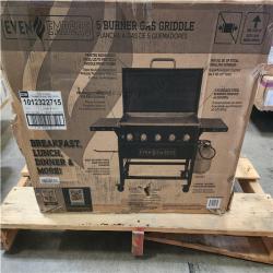 Phoenix NEW Even Embers 5-Burner Propane Gas Griddle in Black with Lid and Cover