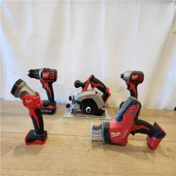 AS-IS- Milwaukee M18 18V Lithium-Ion Cordless 5 Tool Combo Kit
