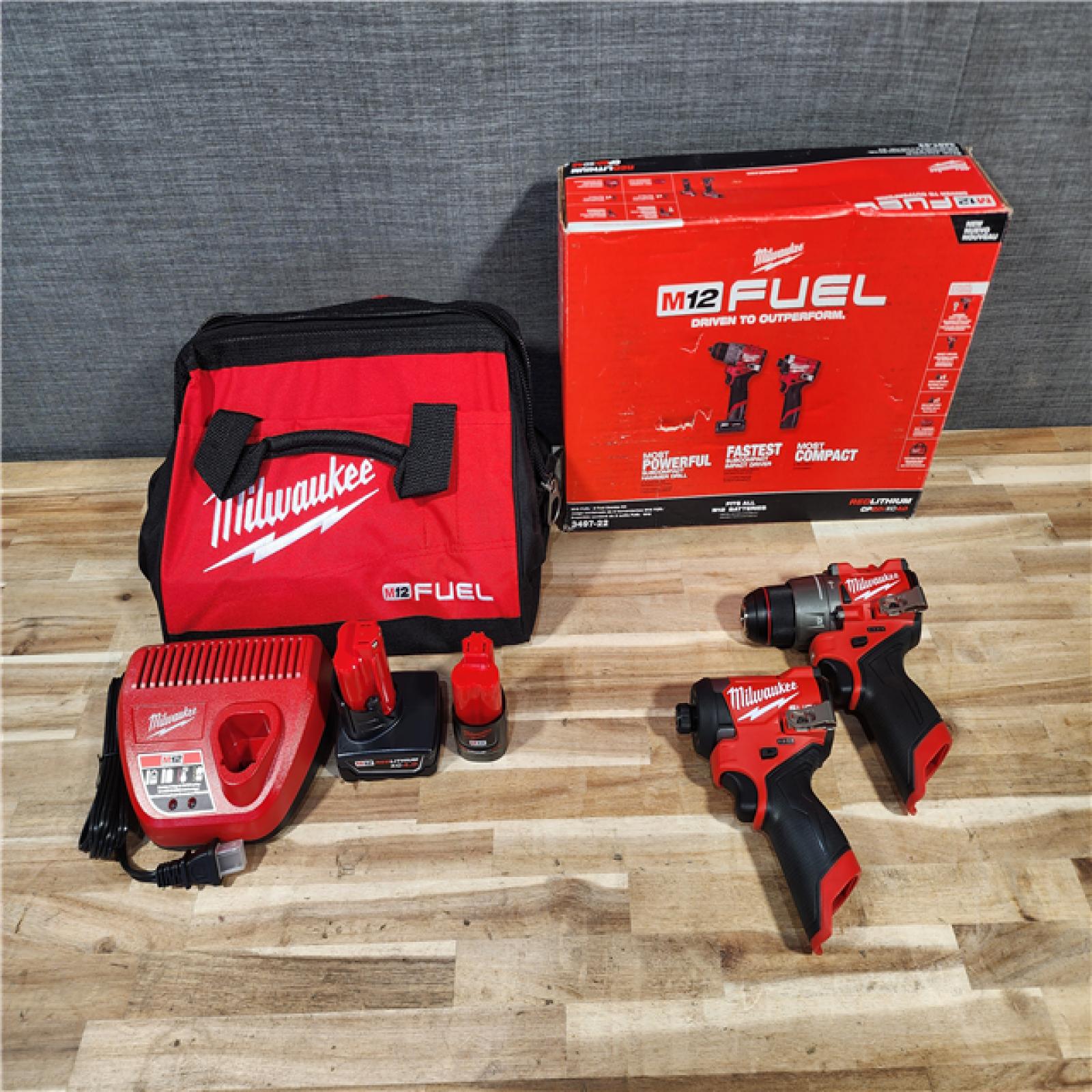HOUSTON LOCATION - AS-IS (APPEARS LIKE NEW) Milwaukee FUEL 12-Volt Lithium-Ion Brushless Cordless Hammer Drill and Impact Driver Combo Kit