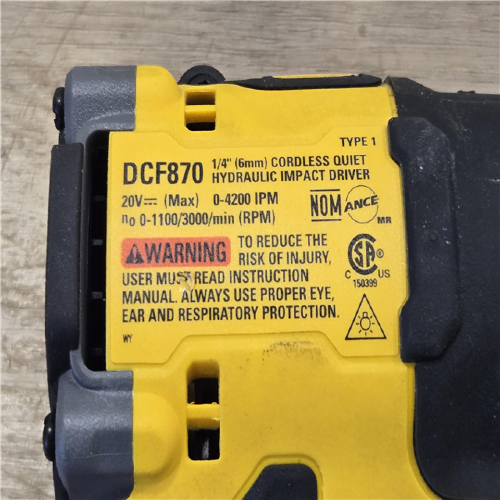 AS-IS DEWALT 20V XR Cordless 1/4 in. Quiet Hydraulic Impact Driver (Tool-Only)