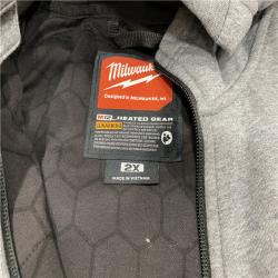 AS-IS Milwaukee Men's 2X-Large 12-Volt Lithium-Ion Cordless Gray Heated Jacket Hoodie Kit