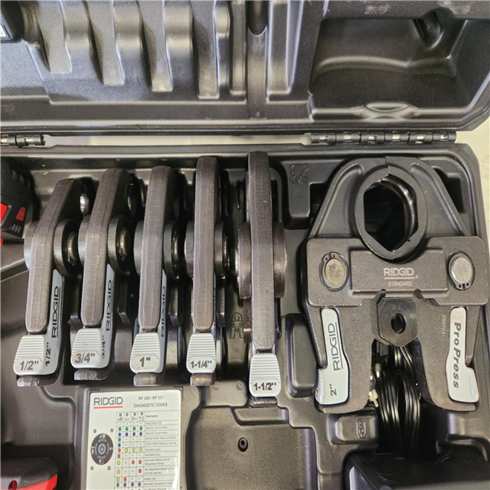 Phoenix NEW RIDGID RP 351 ProPress Inline Standard Press Tool Kit (Includes Case + 2  18V Lio-Ion Batteries + Charger + 6 Press Tool Jaws