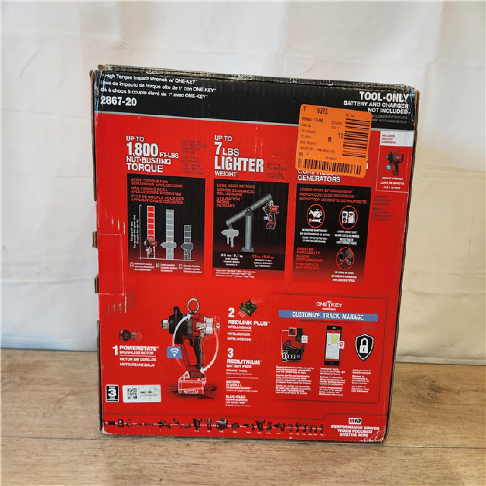 NEW- Milwaukee FUEL ONE-KEY 18V Lithium-Ion Brushless Cordless 1 in. Impact Wrench with Friction Ring (Tool-Only)