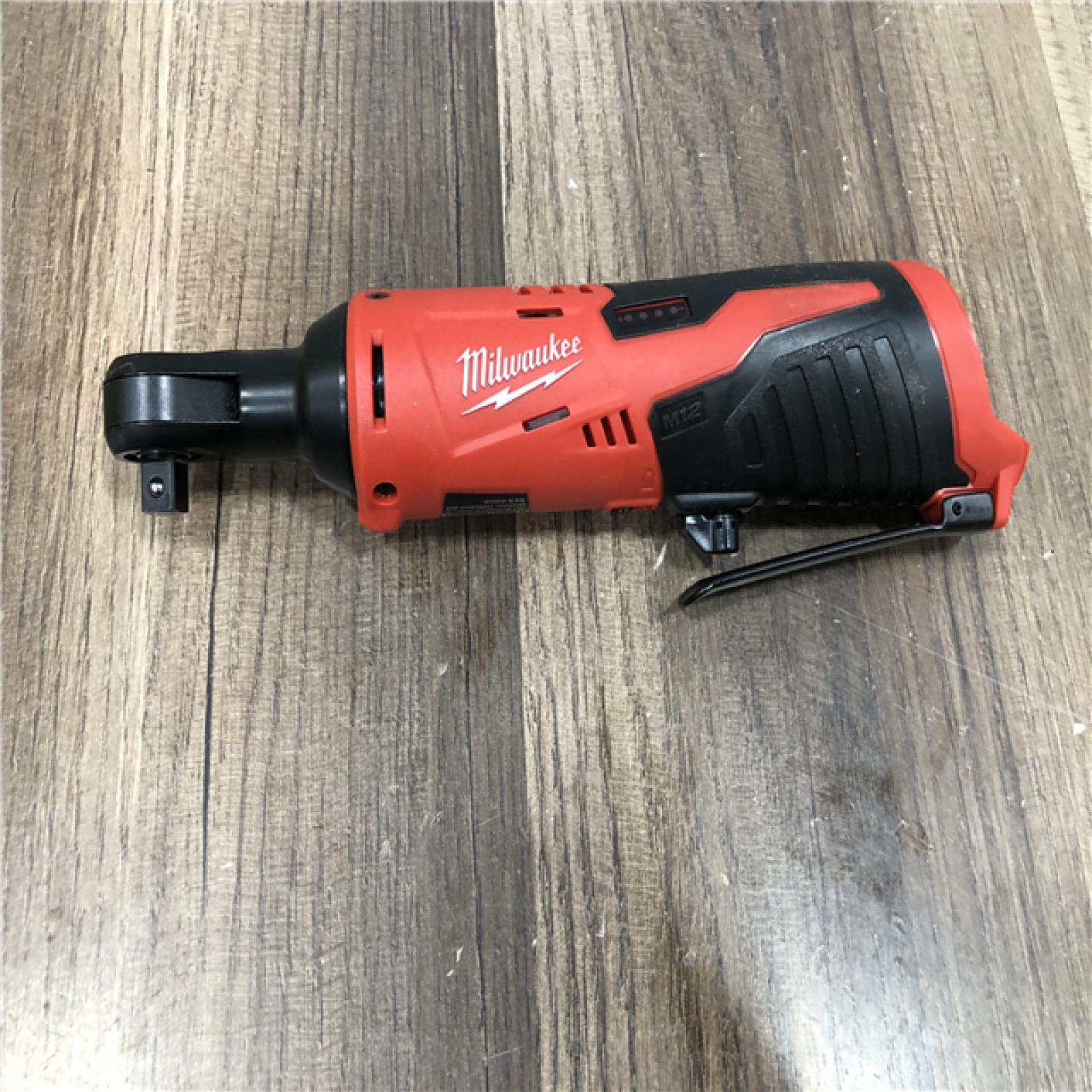 AS-IS Milwaukee M12 12V Lithium-Ion Cordless 3/8 in. Ratchet (Tool-Only)