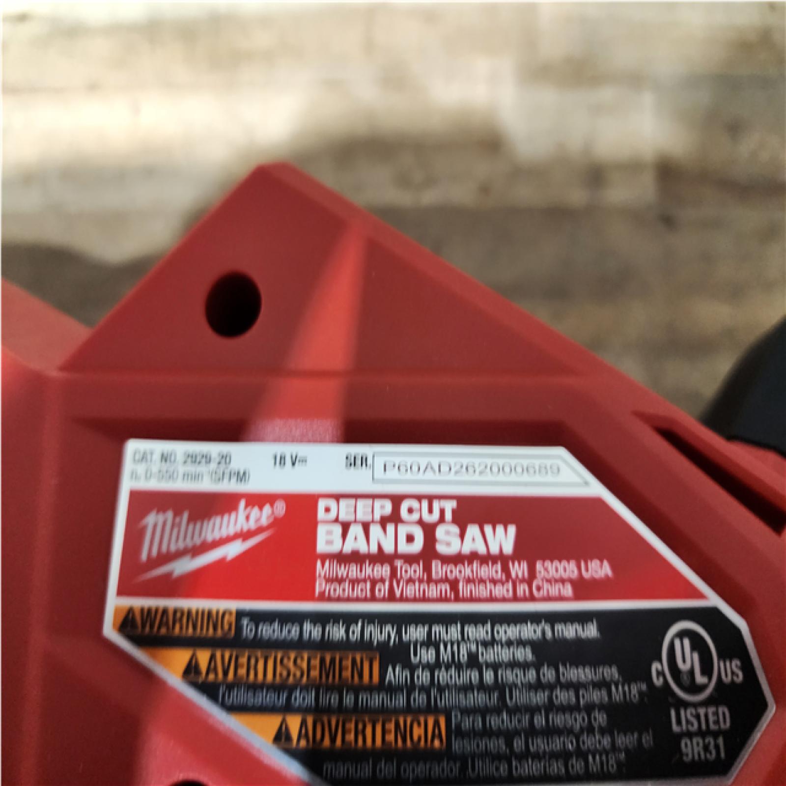 Houston Location AS-IS Milwaukee FUEL 18V Lithium-Ion Brushless Cordless Deep Cut Band Saw (Tool-Only)
