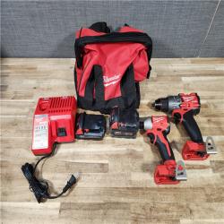 HOUSTON LOCATION - AS - IS Milwaukee 18-Volt Lithium-Ion Brushless Cordless Compact Hammer Drill/Impact Combo Kit