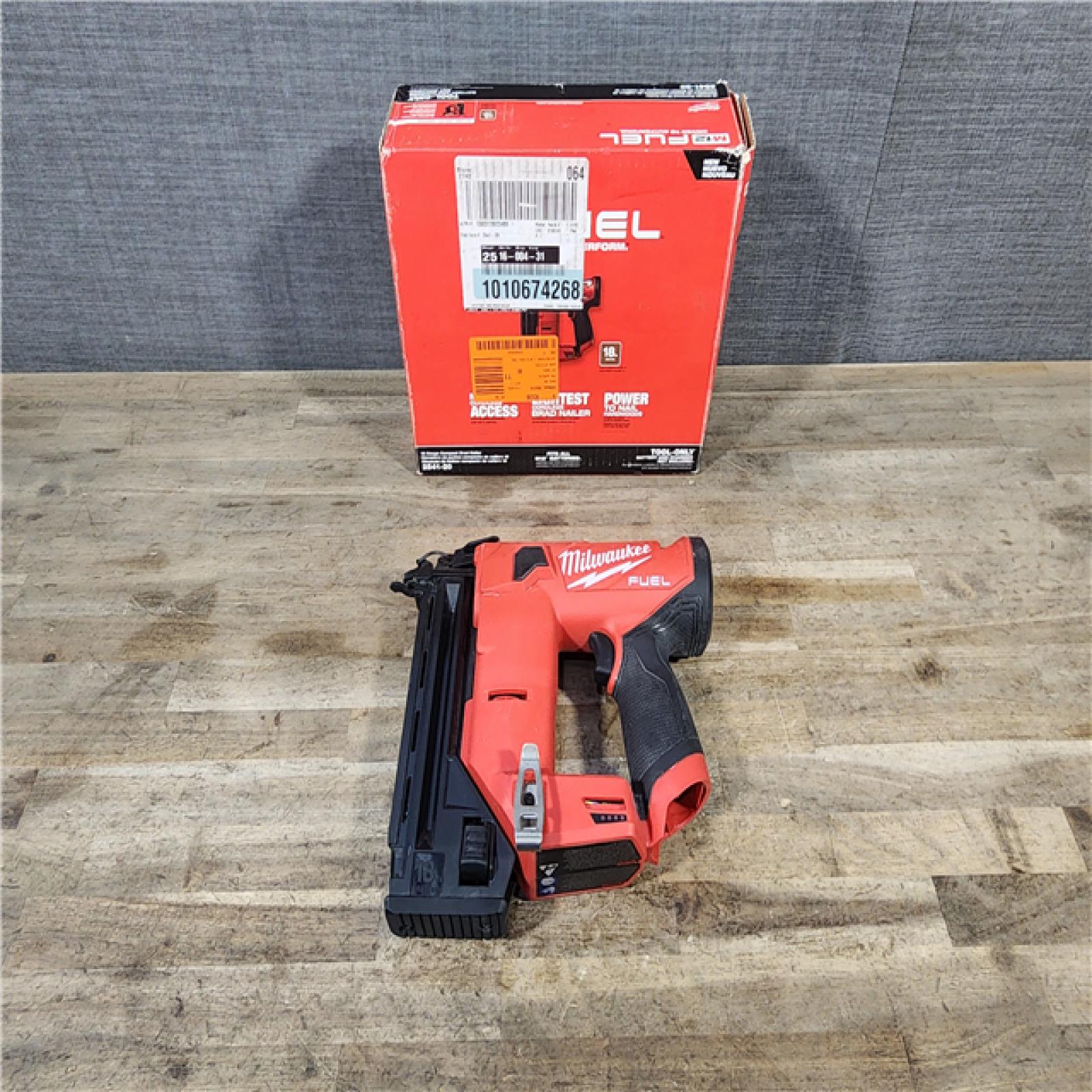HOUSTON LOCATION - AS-IS M12 FUEL 12-Volt Lithium-Ion Brushless Cordless 18-Guage Compact Brad Nailer (Tool Only)