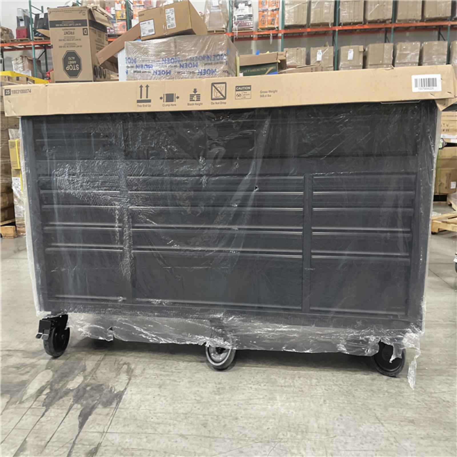 DALLAS LOCATION- AS-IS Husky 72 in. W x 24 in. Heavy Duty 18-Drawer Mobile Workbench Cabinet