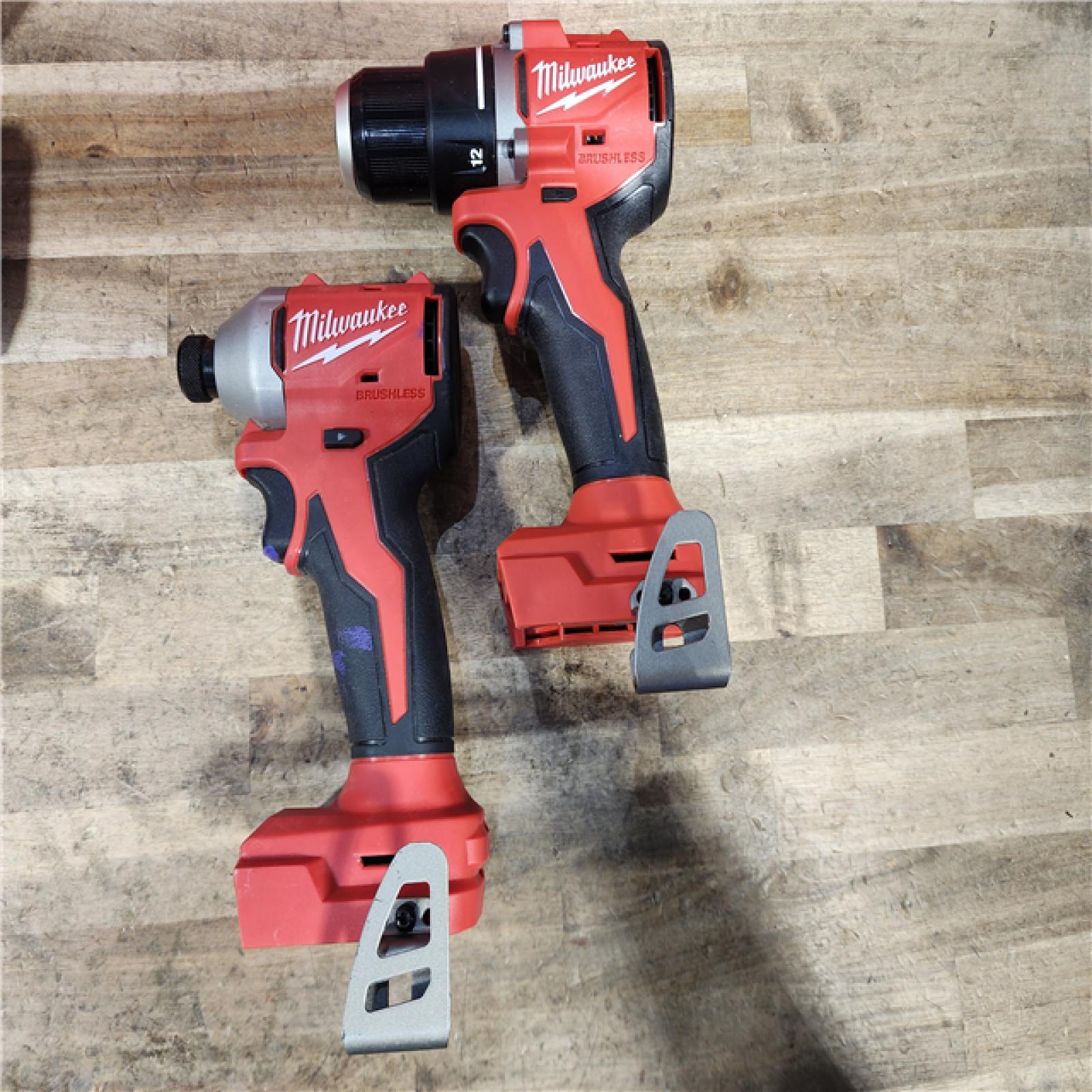 HOUSTON LOCATION - AS-IS Milwaukee 18V Lithium-Ion Brushless Cordless Compact Drill/Impact Combo Kit