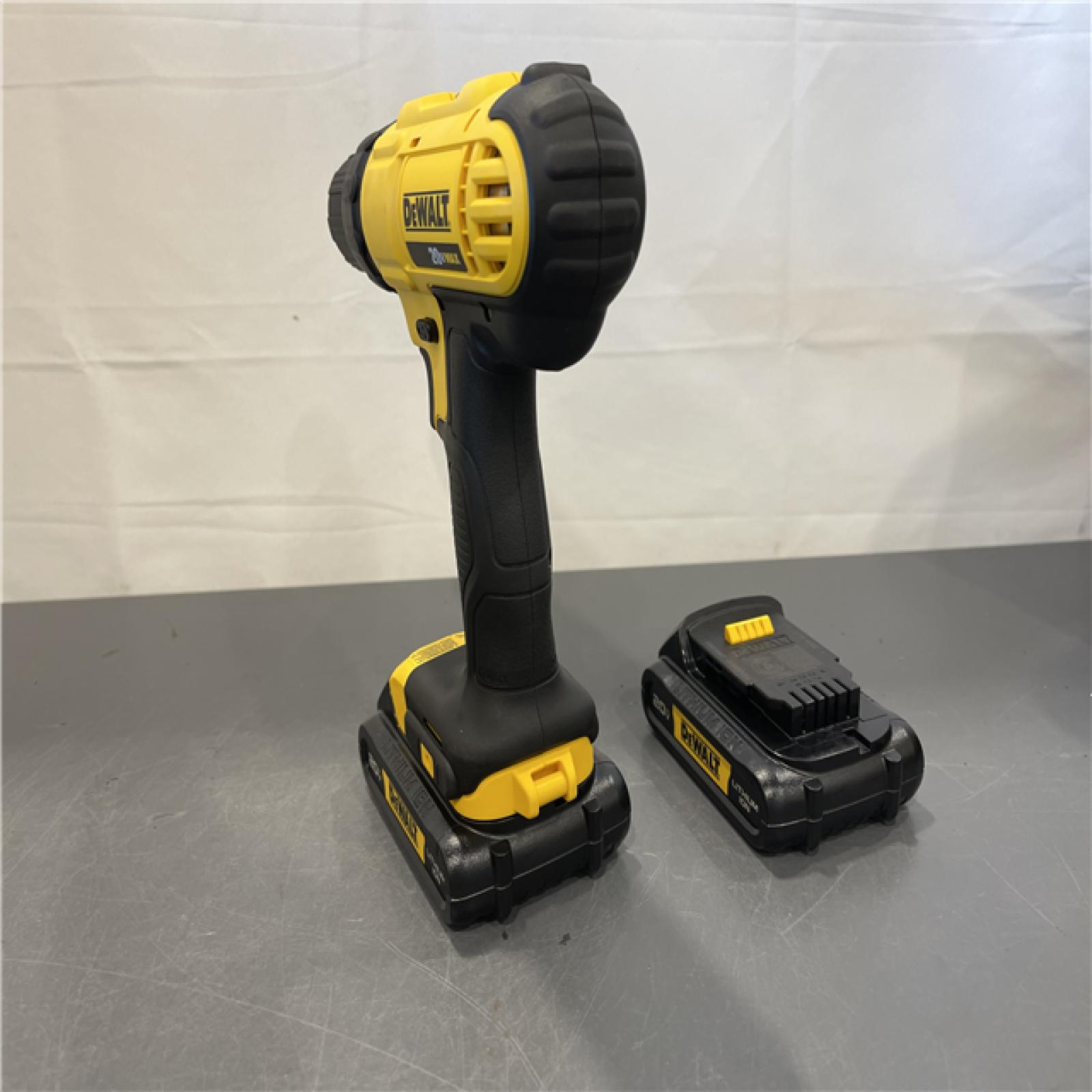 AS-IS - DEWALT 20V MAX Cordless 1/2 in. Drill/Driver, (2) 20V 1.3Ah Batteries, Charger and Bag