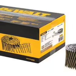 DALLAS LOCATION- AS-IS HOME DEWALT 3 in. x 0.120 in. Metal Coil Nails (2700 per Box) (54 BOXES)