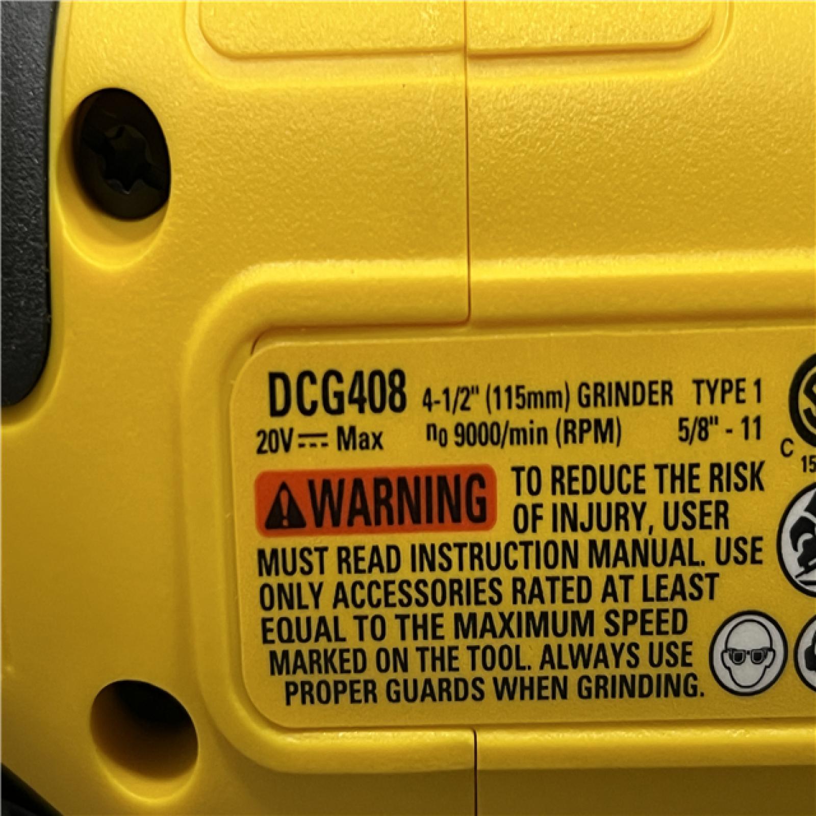 AS-IS DEWALT 20V MAX Cordless Brushless 4-1/2 in. Angle Grinder with Paddle Switch (Tool Only)