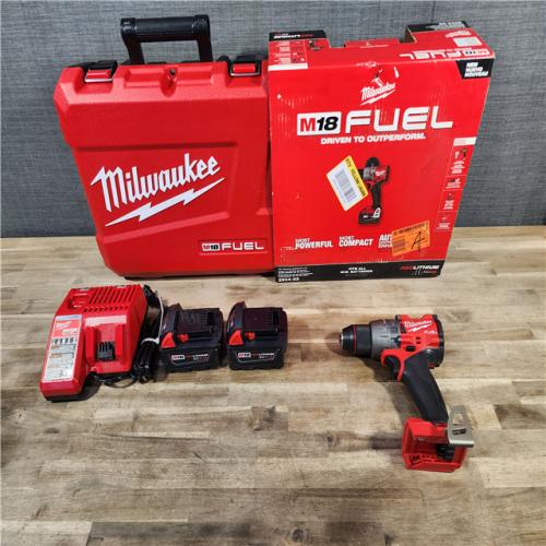 HOUSTON LOCATION - AS-IS Milwaukee 2904-22 Hammer Drill Driver Kit with Batteries  Charger & Tool Case  Red