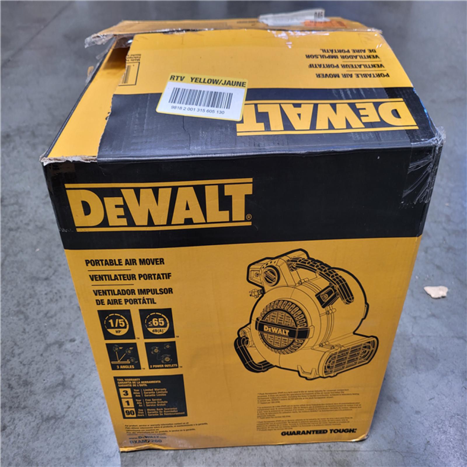 CALIFORNIA AS-IS LIKE NEW DEWALT PORTABLE AIR MOVER