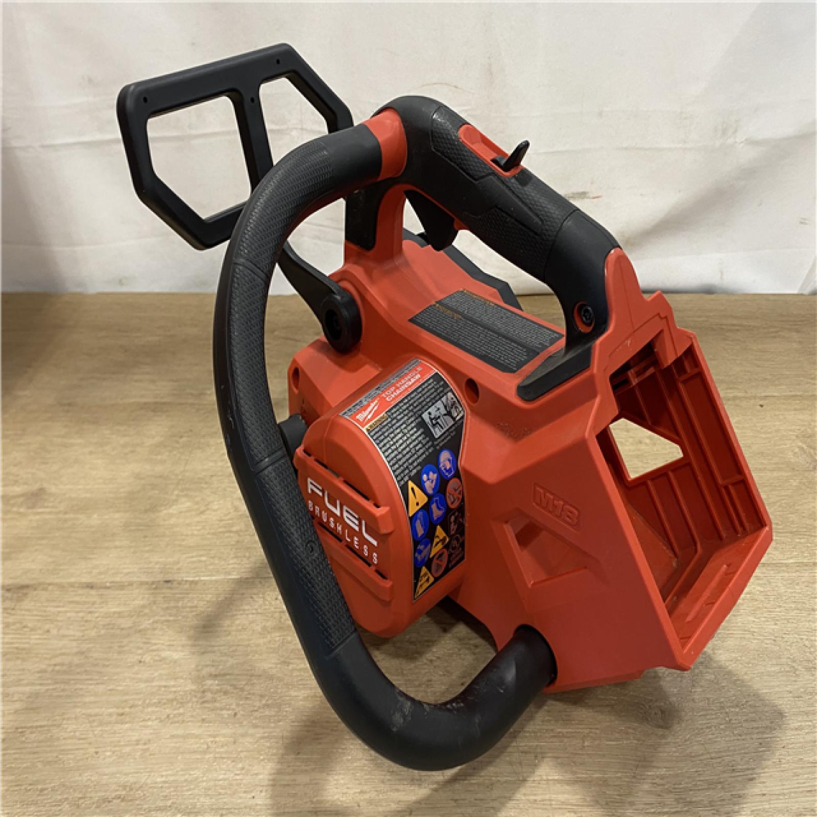 AS-IS Milwaukee FUEL 14 in. 18V Lithium-Ion Brushless Cordless Battery Top Handle Chainsaw (Tool Only)