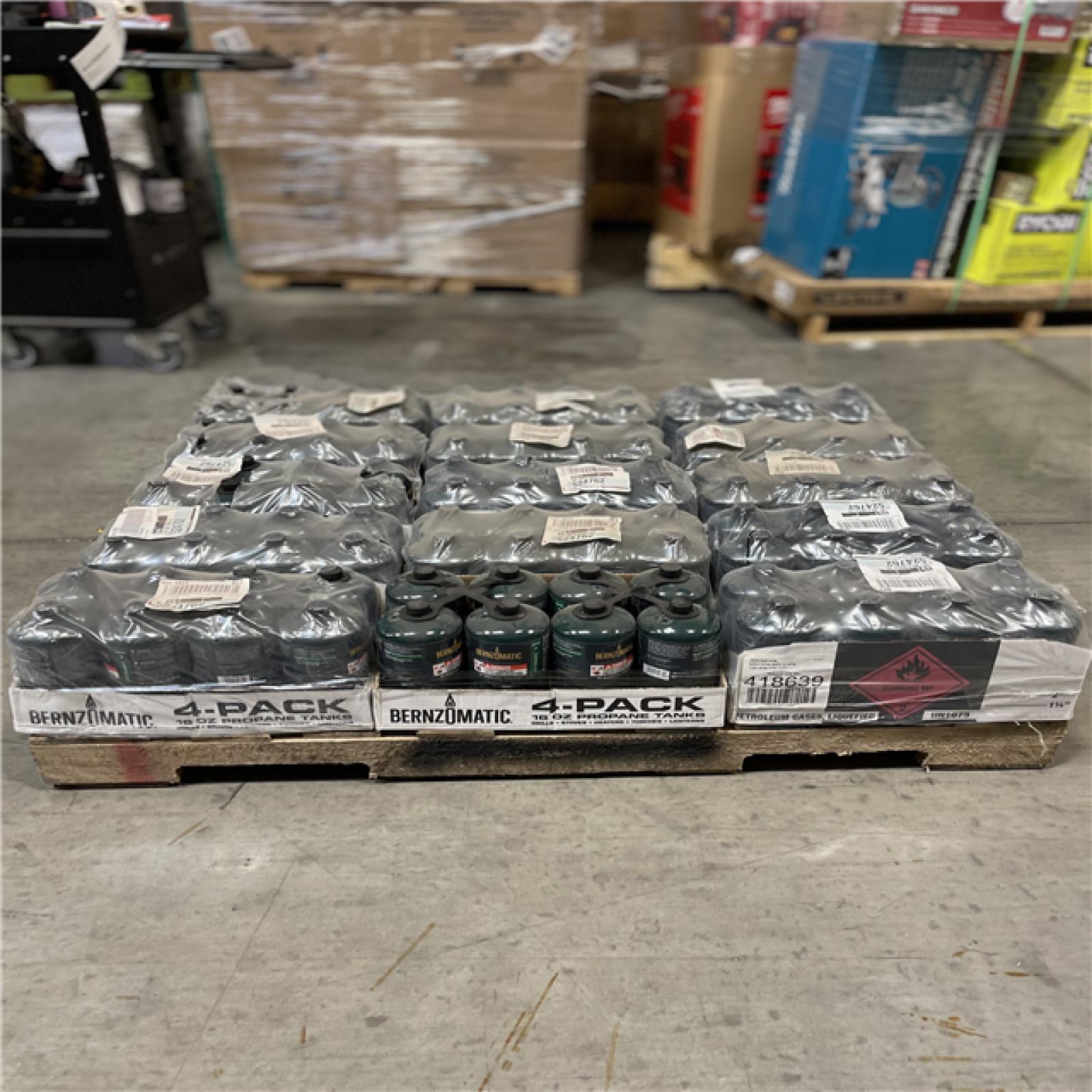 DALLAS LOCATION- NEW!- Bernzomatic 8-Pack 16 Oz Propane Cylinders PALLET (15 UNITS)