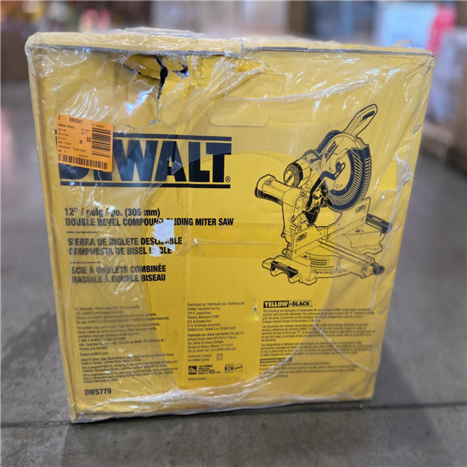 NEW! - DEWALT 15 Amp Corded 12 in. Double Bevel Sliding Compound Miter Saw  Blade Wrench and Material Clamp