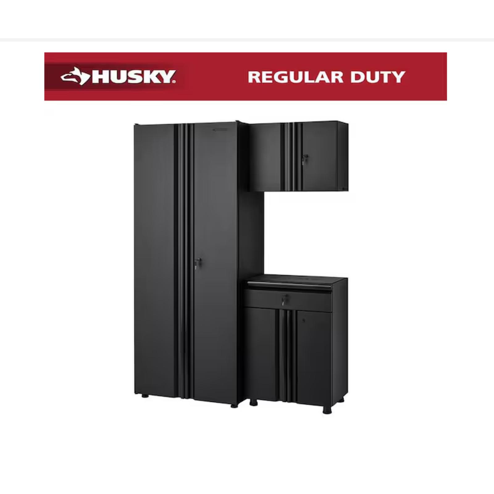 DALLAS LOCATION -Husky 3-Piece Regular Duty Welded Steel Garage Storage System in Black