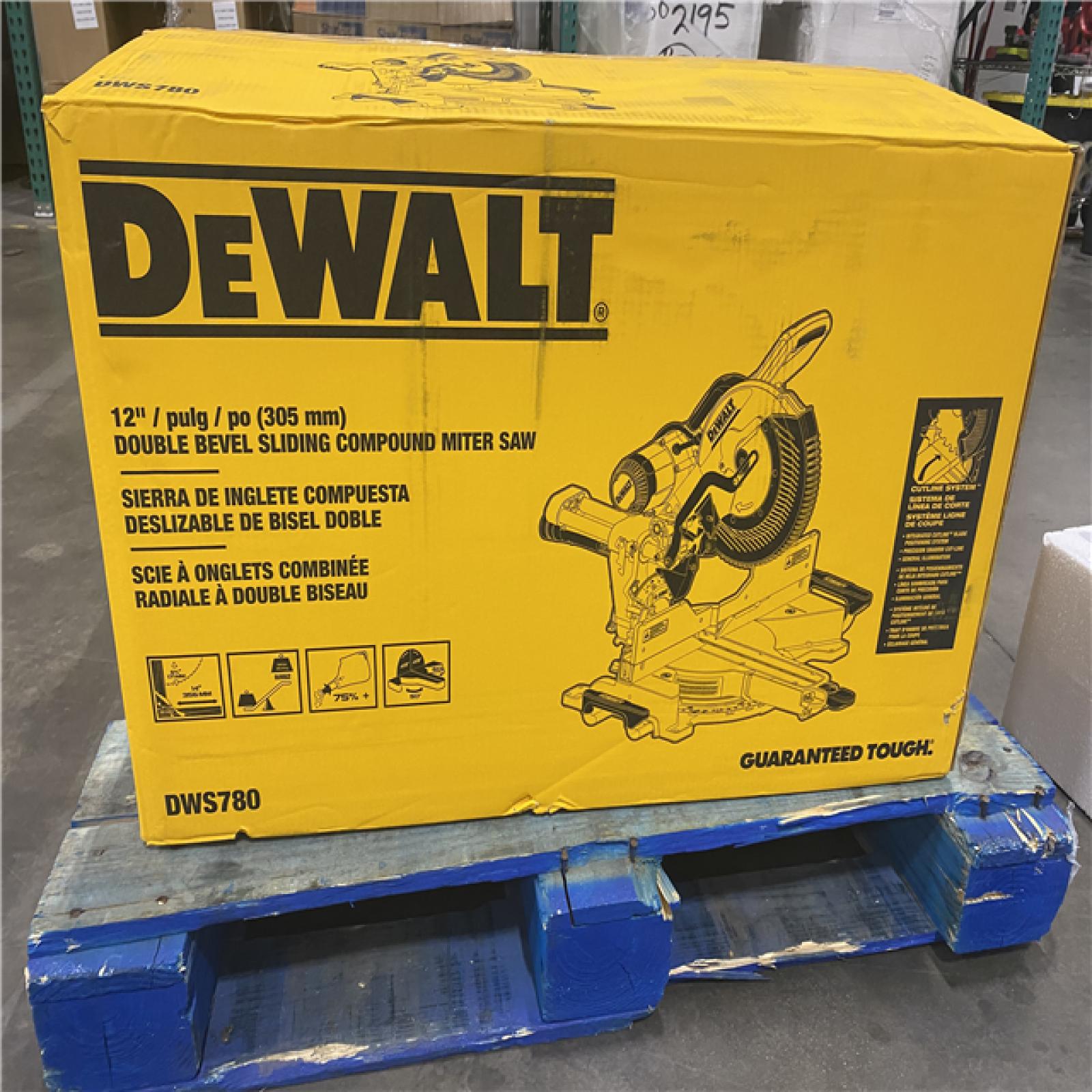 Dallas Location - As-Is 	DEWALT 15 Amp Corded 12 in. Double Bevel Sliding Compound Miter Saw