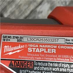 AS-IS Milwaukee FUEL 18-Volt Lithium-Ion Brushless Cordless 18-Gauge 1/4 in. Narrow Crown Stapler (Tool-Only)