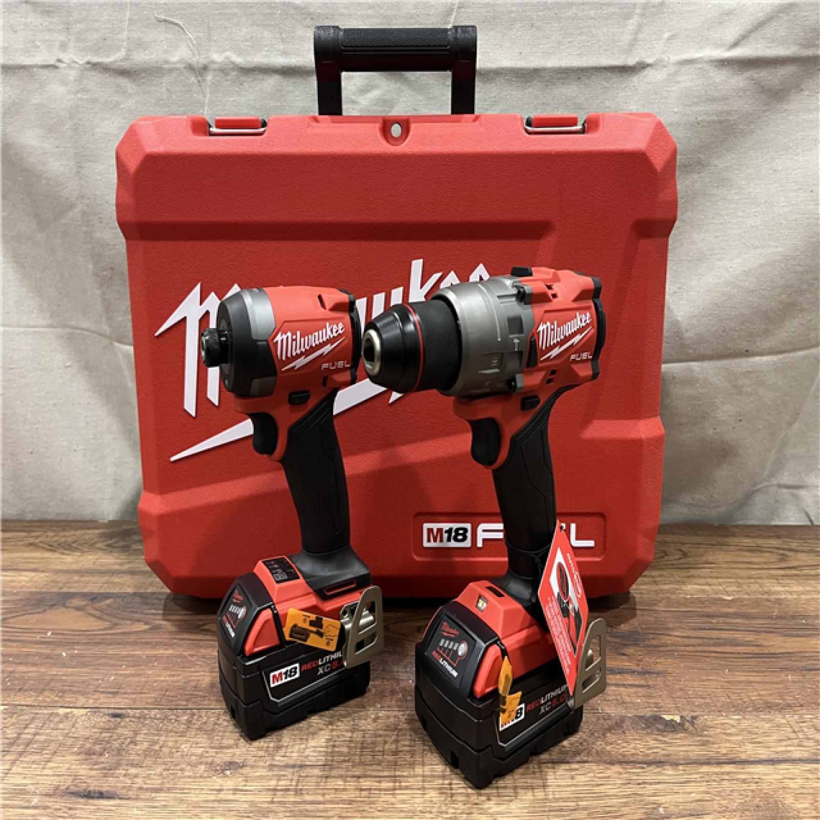NEW Milwaukee M18 FUEL 18V Lithium-Ion Brushless Cordless Hammer Drill and Impact Driver Combo Kit (2-Tool) with 2 Batteries
