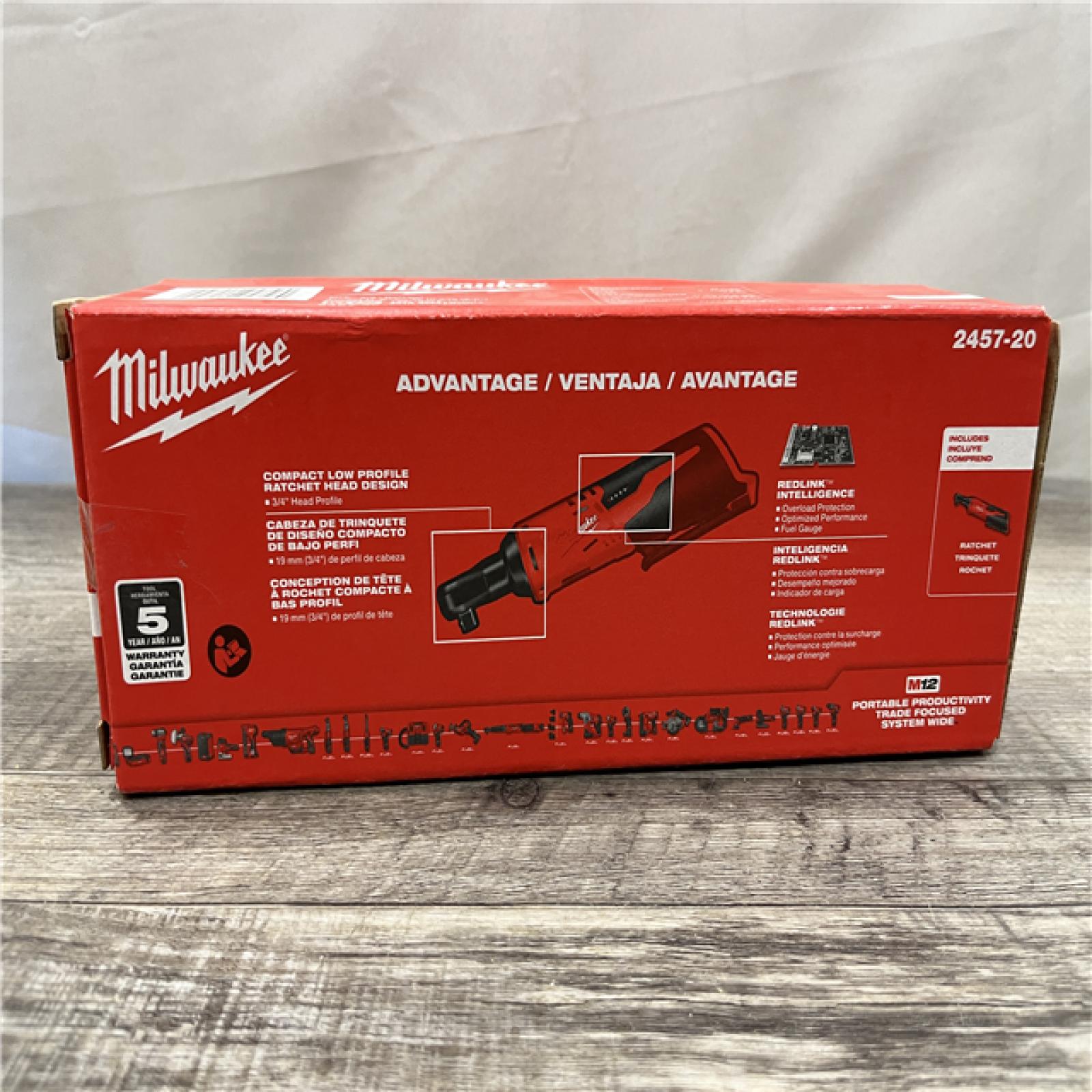 NEW - Milwaukee 12V Lithium-Ion Cordless 3/8 in. Ratchet (Tool-Only)