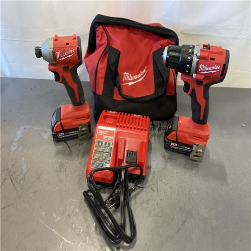 AS-IS - Milwaukee M18 18V Lithium-Ion Brushless Cordless Compact Drill/Impact Combo Kit (2 Tool)