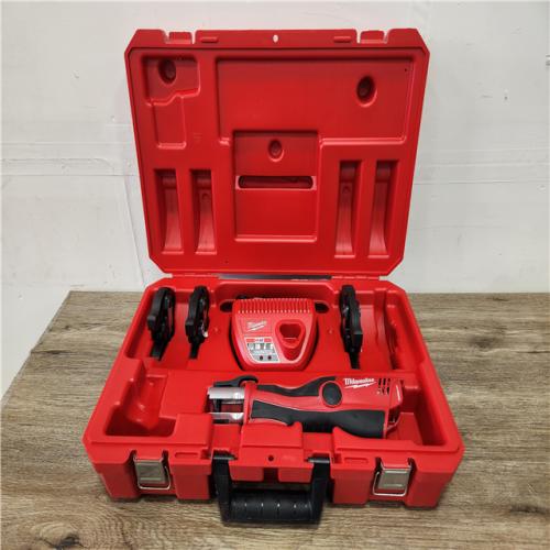 Phoenix Location NEW Milwaukee M12 12-Volt Lithium-Ion Force Logic Cordless Press Tool Kit (3 Jaws Included) with Charger (No Battery)