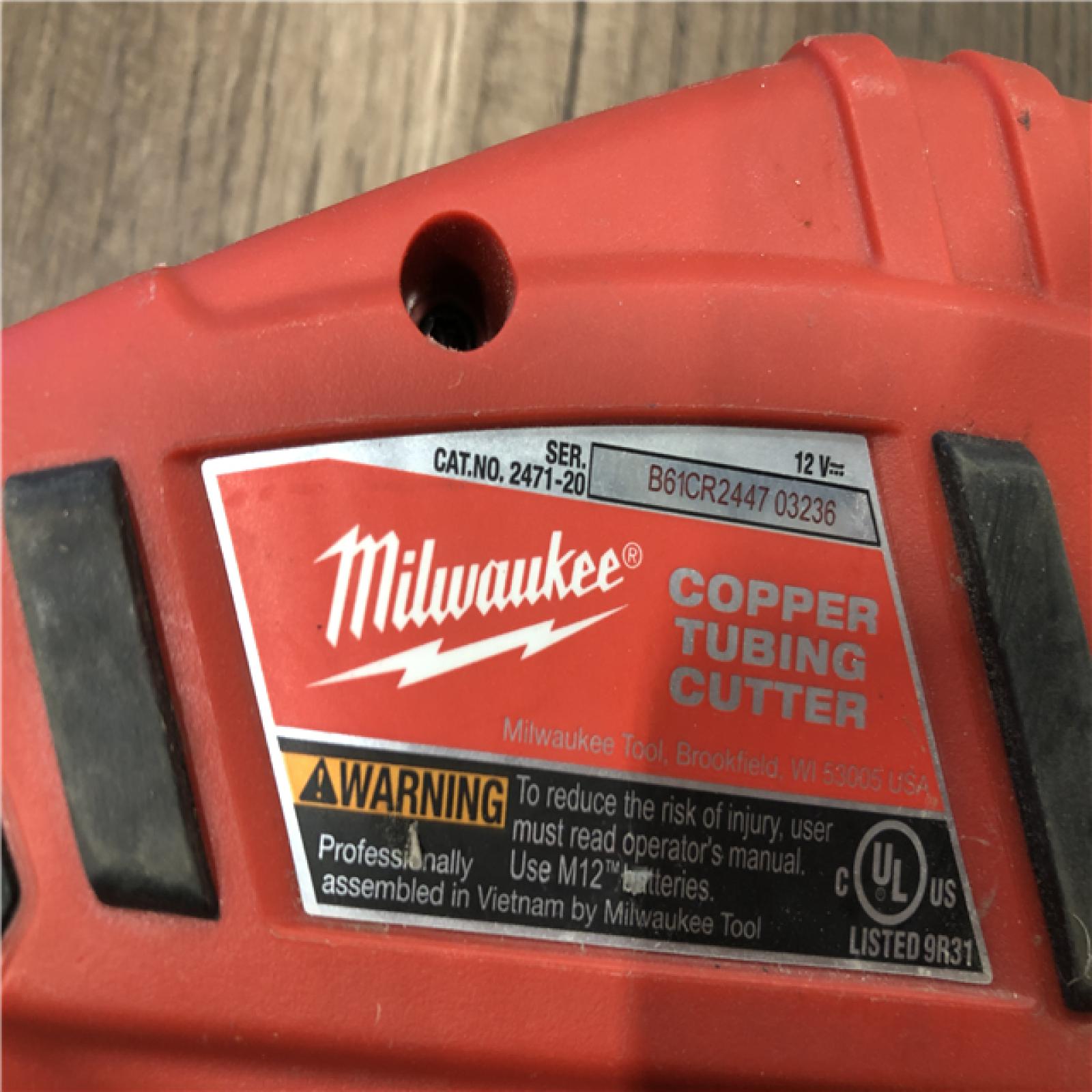 AS-IS Milwaukee M12 12V Lithium-Ion Cordless Copper Tubing Cutter (Tool-Only)