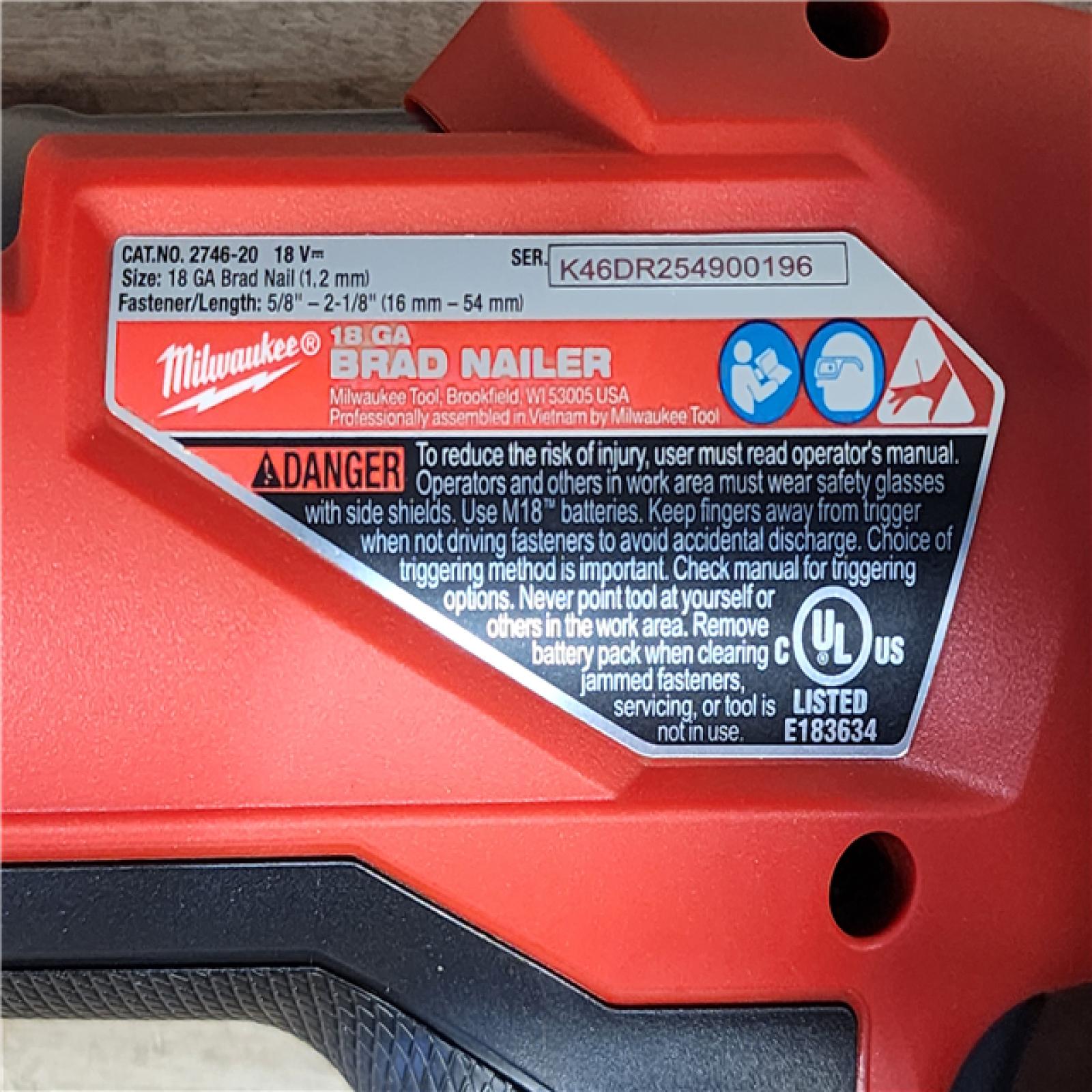 HOUSTON LOCATION - AS-IS (APPEARS LIKE NEW) Milwaukee FUEL 18-Volt Lithium-Ion Brushless Cordless Gen II 18-Gauge Brad Nailer (Tool-Only)