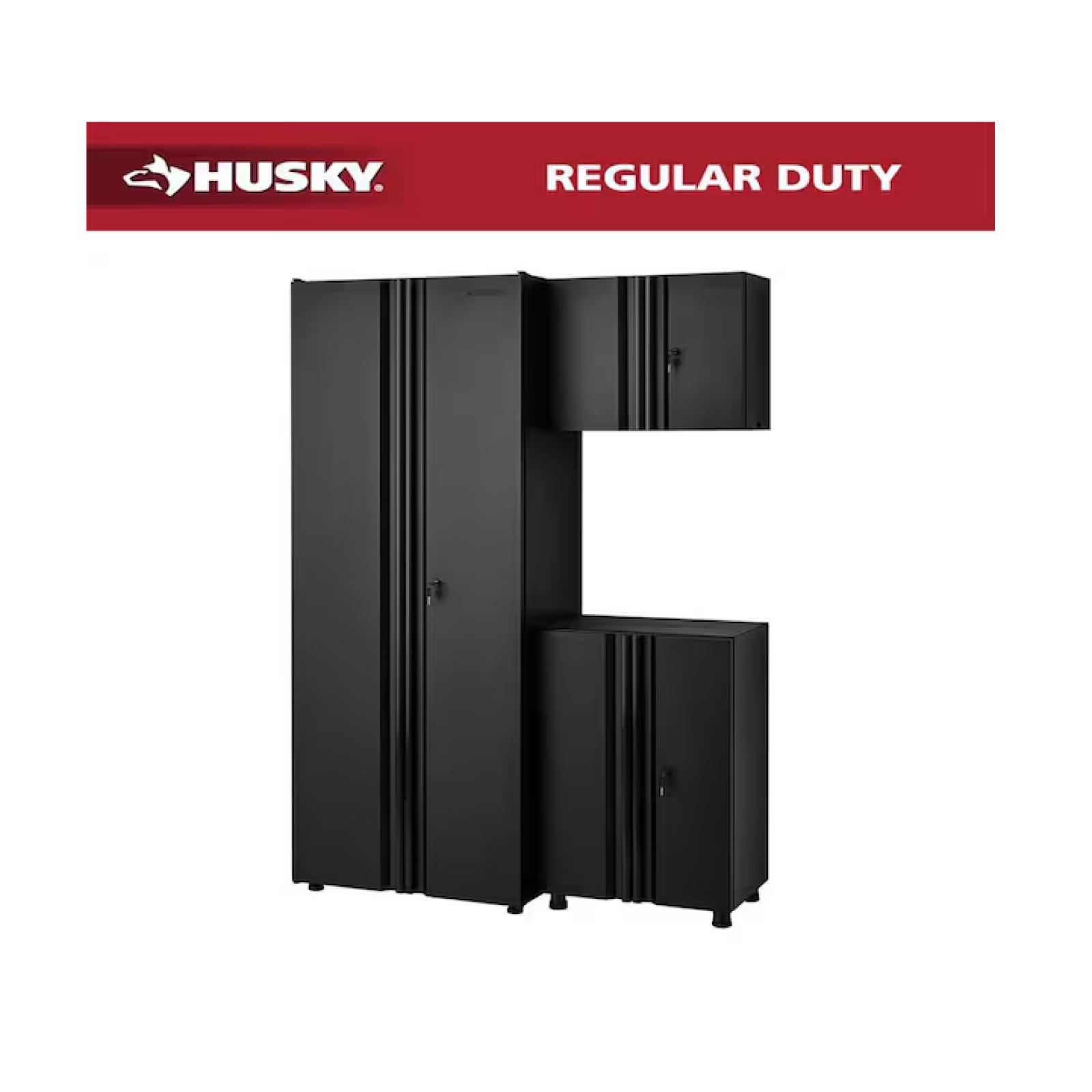 DALLAS LOCATION- Husky 3-Piece Regular Duty Welded Steel Garage Storage System in Black -(2 SETS)